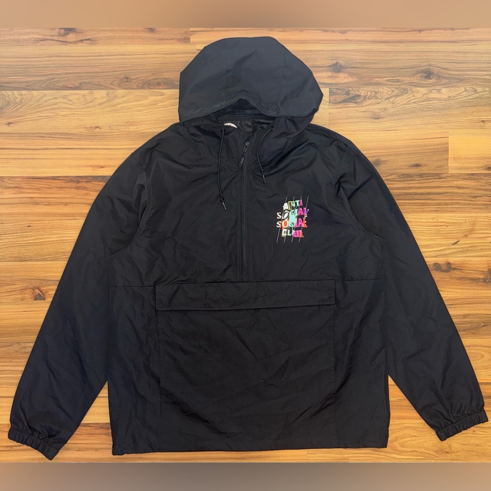 Anti Social Social Club Radness Anorak Jacket Black Hooded Streetwear Hype XL